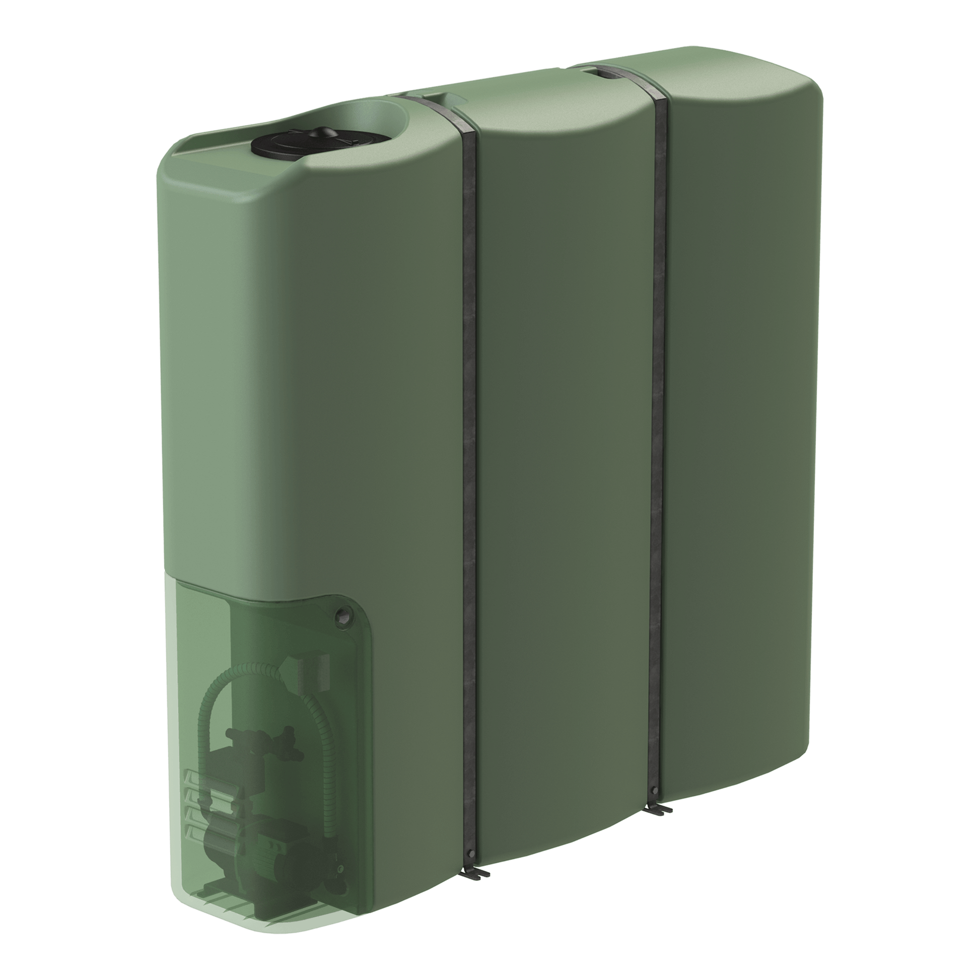 2,000L Slimline Water Tank & Pump in Mist Green