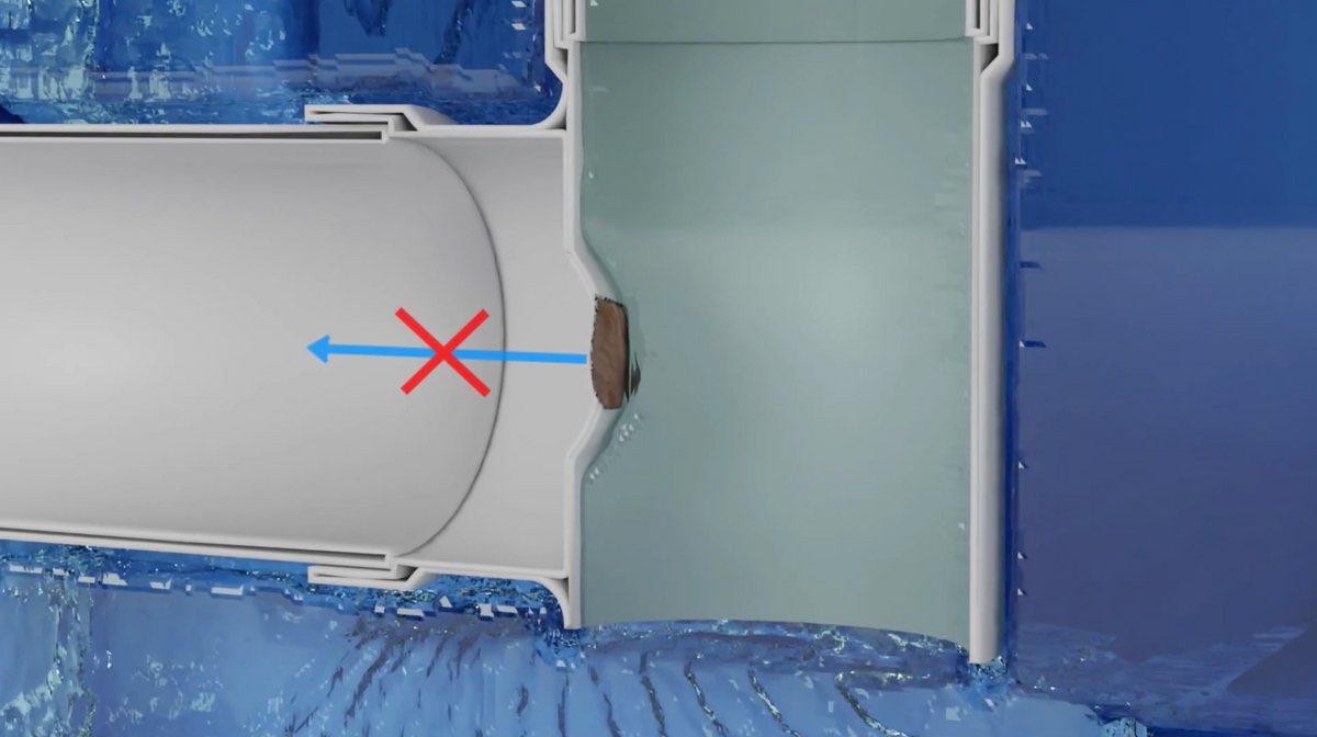 Stormwater detention tank outlet blockage schematic