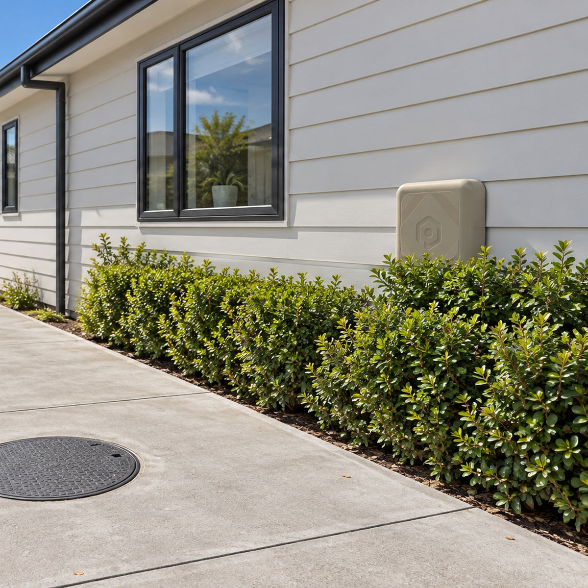 Water switch with underground tank under the driveway
